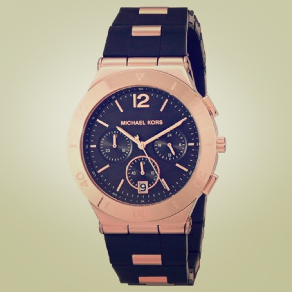 Michael Kors MK6173 Wyatt Black & Rose Gold